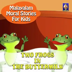 Malayalam Moral Stories for Kids - Two Frogs In The Buttermilk image