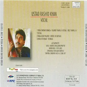 Sahaswan Gharana - Rashid Khan Vol. 1 - Vocal image